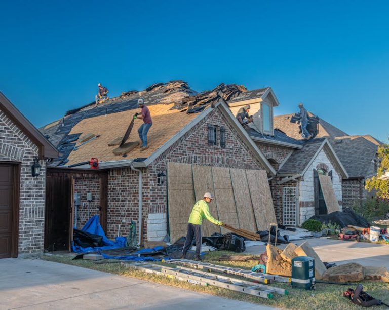 roofers working on a residential project